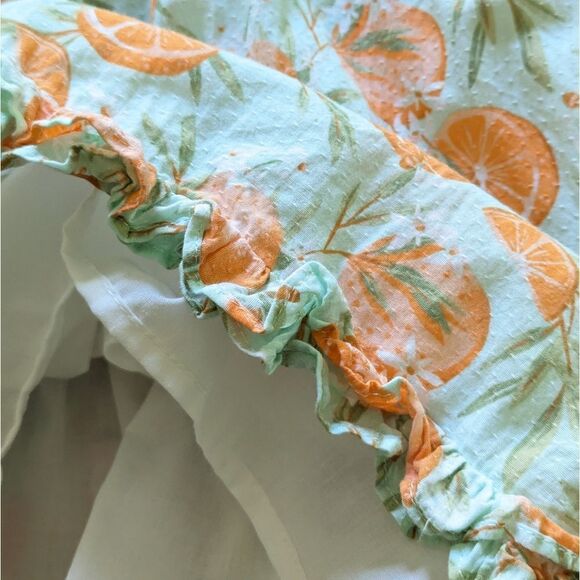 Joie Kids Citrus Oranges Floral Ruffle Sleeveless Lined Cotton Dress‎ Girls Sz 5 - Picture 6 of 11